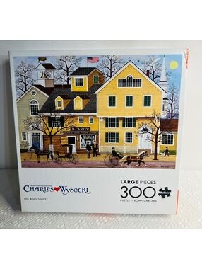 Charles Wysocki The Bookstore Americana Large 300 pc jigsaw puzzle buffalo